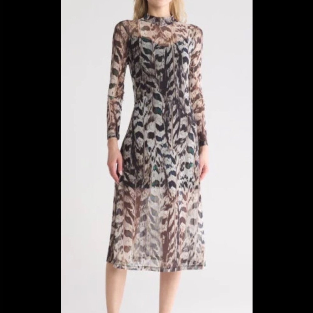 All Saints Hannah Ines Mesh Midi Dress